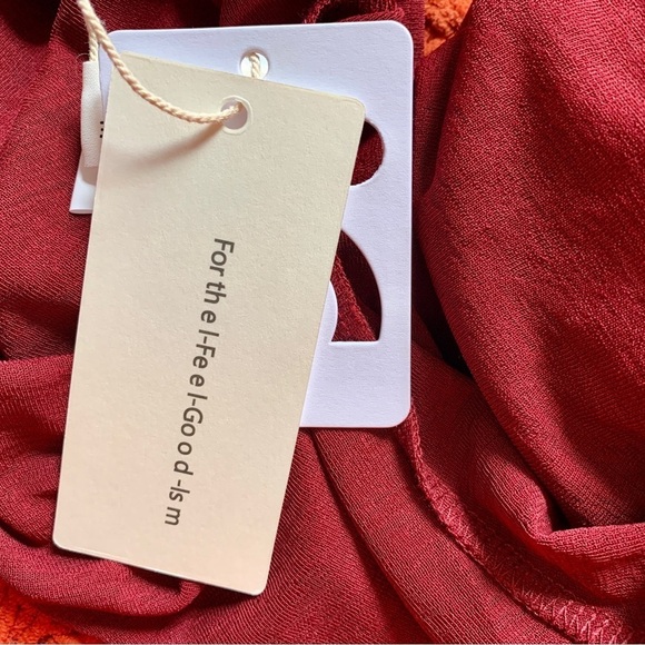 NWT COMMENSE red Cowl Neck knit top Red Stretch Ruched Minimal Sheer Sexy Med - Picture 5 of 10